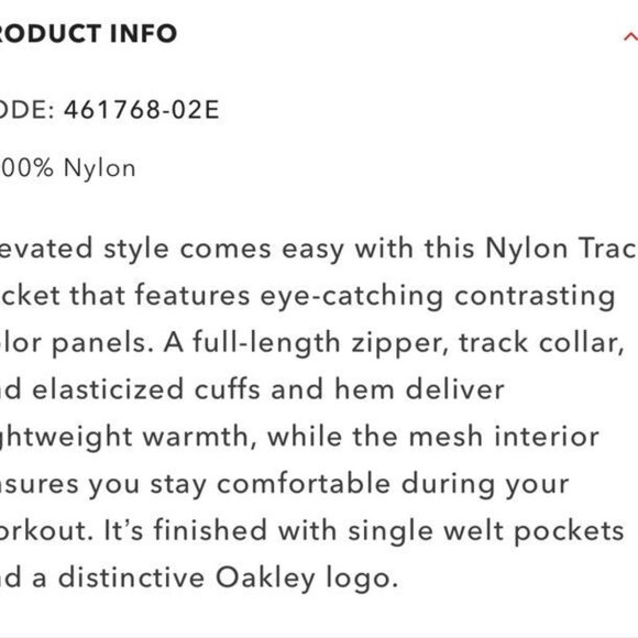 Oakley Men's Track Jacket XL New - Picture 8 of 9